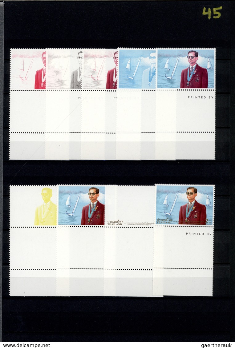 24239 Thailand: 1996/1999: Progressive proof (up to 11 phases) for stamps and souvenir sheets including gu