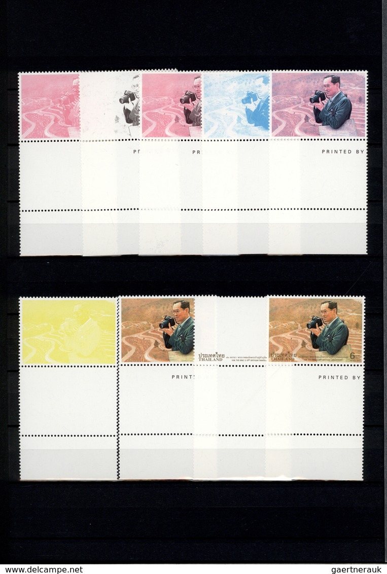 24239 Thailand: 1996/1999: Progressive proof (up to 11 phases) for stamps and souvenir sheets including gu