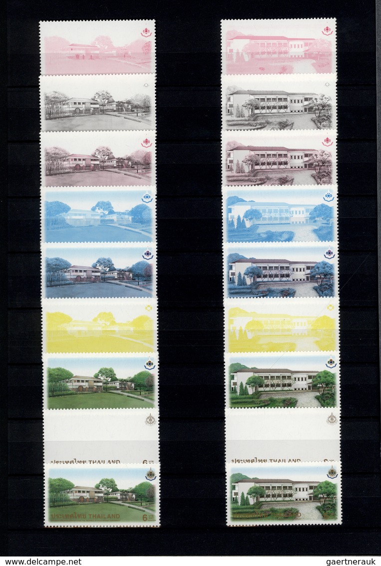 24239 Thailand: 1996/1999: Progressive proof (up to 11 phases) for stamps and souvenir sheets including gu