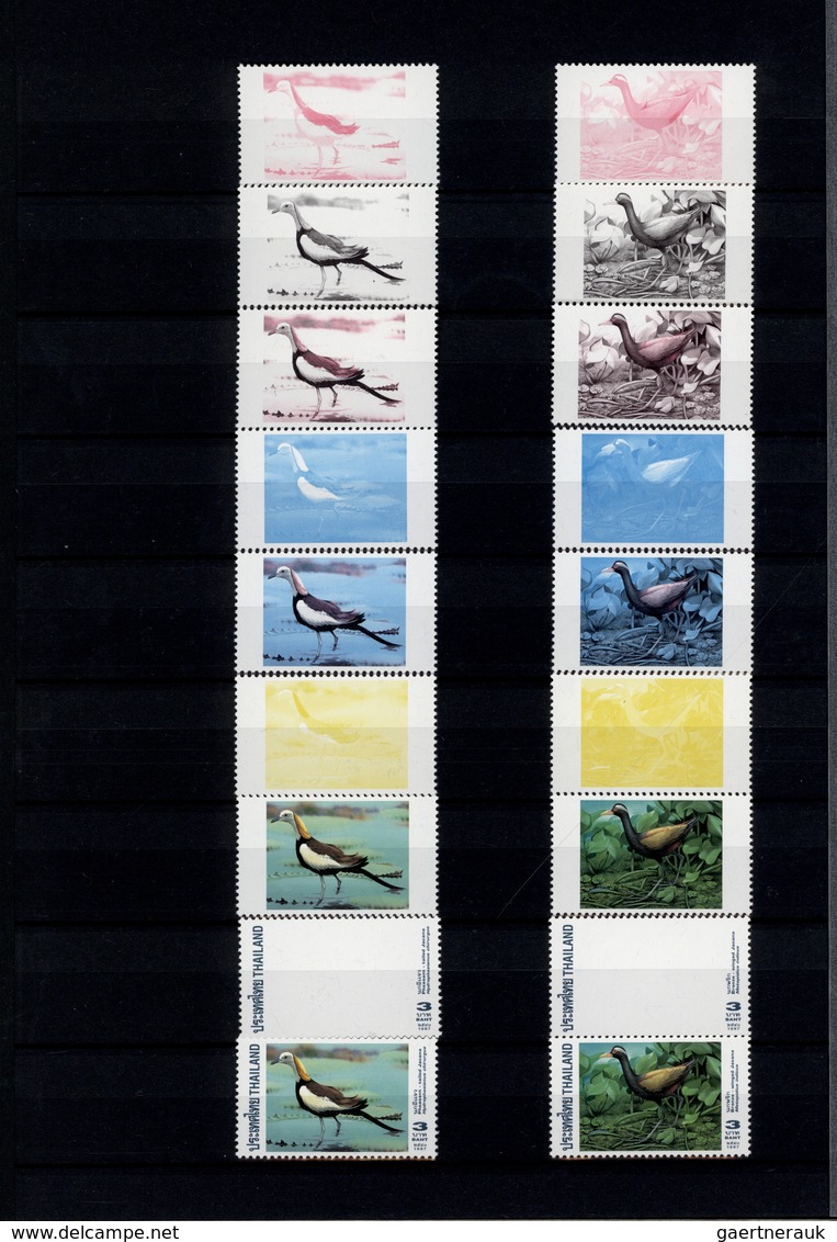 24239 Thailand: 1996/1999: Progressive proof (up to 11 phases) for stamps and souvenir sheets including gu