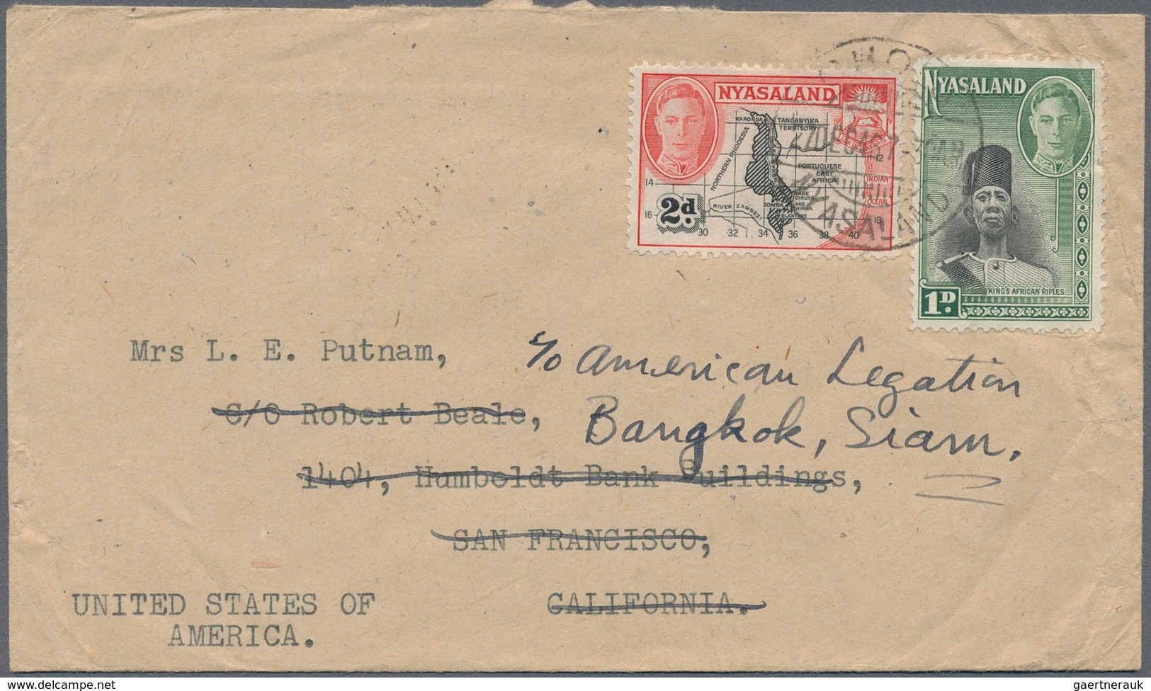24240 Thailand: 193947 Incoming Mail: 14 Covers From Various Countries (GB, Dutch Indies, Souh Africa, Arg - Thaïlande