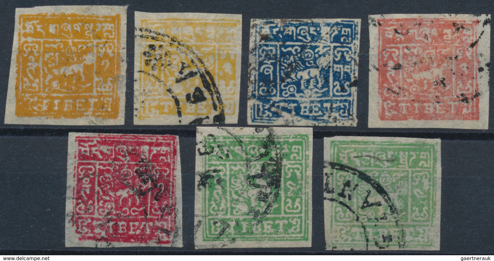 24246 Tibet: 1912-50's: Collection Of Stamps And Covers Including Genuine Stamps Of The Various Issues, Us - Autres - Asie