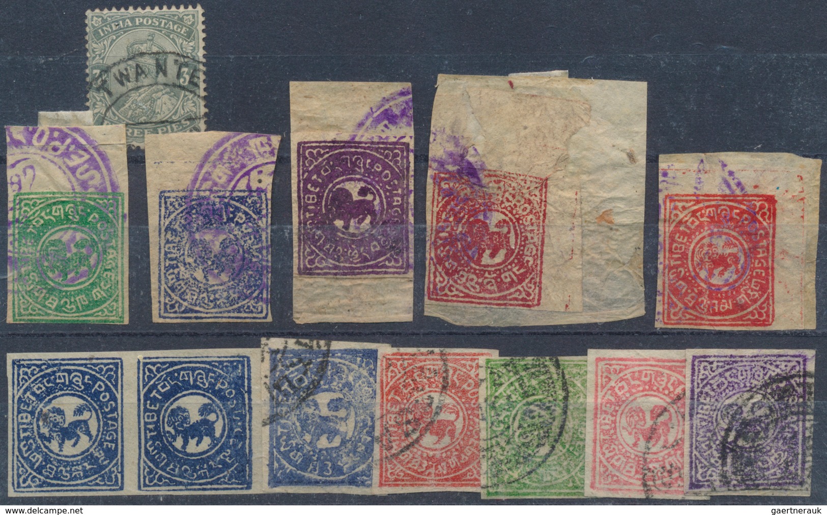24246 Tibet: 1912-50's: Collection Of Stamps And Covers Including Genuine Stamps Of The Various Issues, Us - Autres - Asie