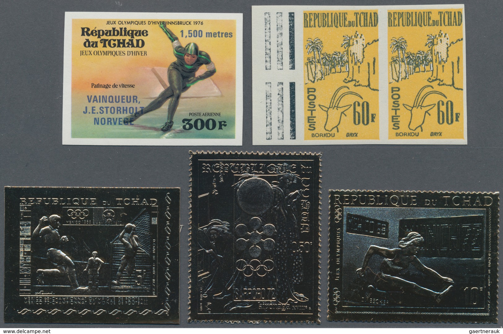 24260 Tschad: 1961/2000 (ca.), Accumulation In Box With Stamps And Miniature Sheets Incl. Many IMPERFORATE - Sonstige & Ohne Zuordnung