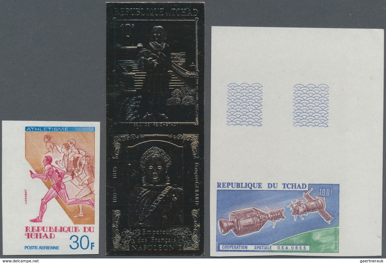 24260 Tschad: 1961/2000 (ca.), Accumulation In Box With Stamps And Miniature Sheets Incl. Many IMPERFORATE - Sonstige & Ohne Zuordnung