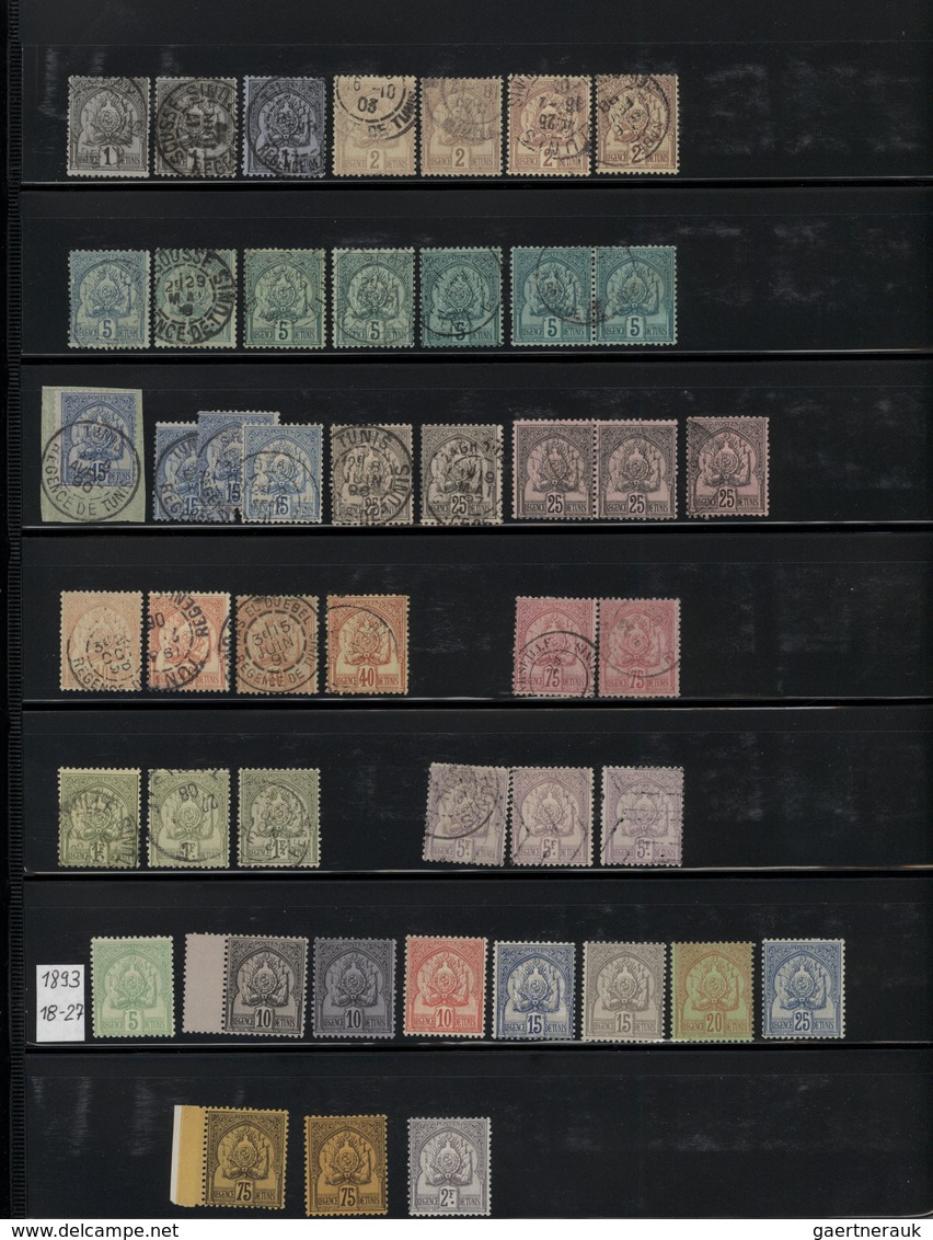 24268 Tunesien: 1864/1980 (ca.), comprehensive collection from early issues with plenty of interesting mat