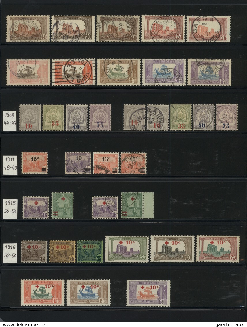 24268 Tunesien: 1864/1980 (ca.), comprehensive collection from early issues with plenty of interesting mat