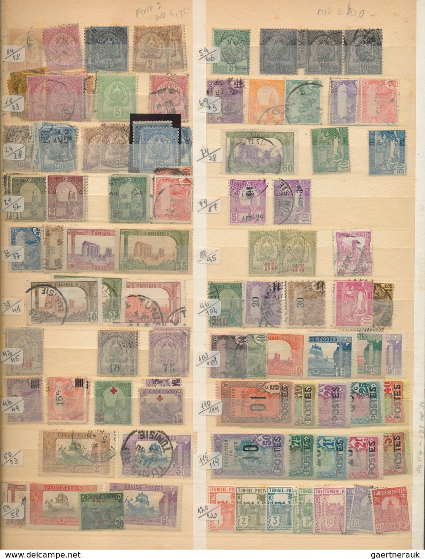 24271 Tunesien: 1888/1955, Mint And Used Collection/assortment On Large Stockcards, Comprising Definitives - Tunisie (1956-...)