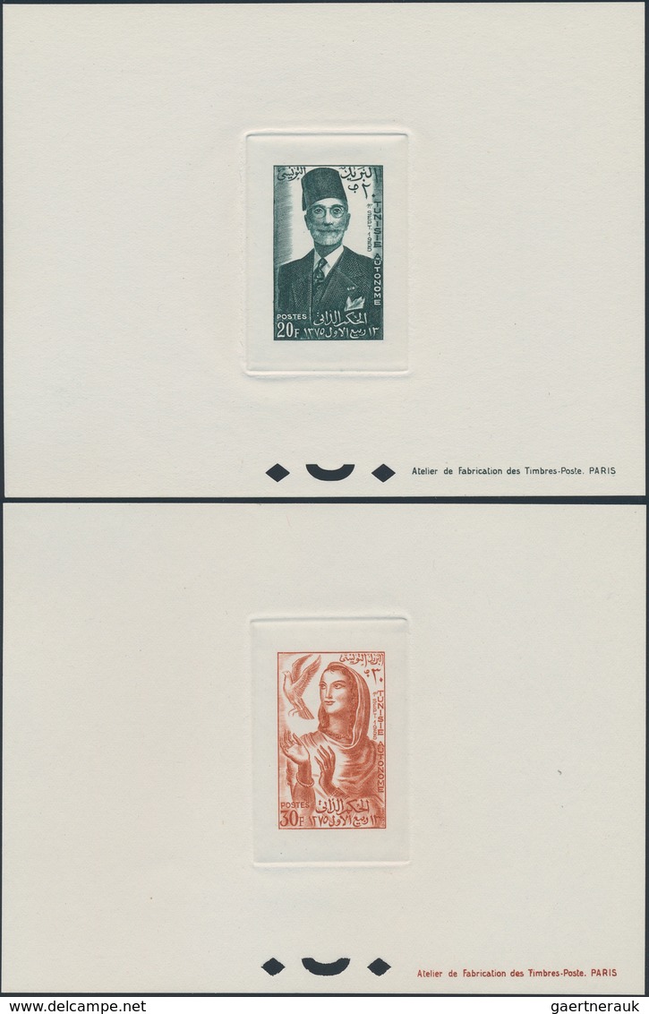 24274 Tunesien: 1890-1975, 132 Epreuve de Luxe including sunk die proofs, two very scarce first issue proo