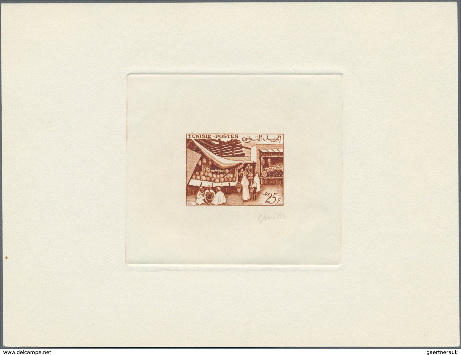 24286 Tunesien: 1956/1957, Agricultural Commodities, Group Of Nine Epreuve D'artiste (four 20fr., Three 25 - Tunisie (1956-...)