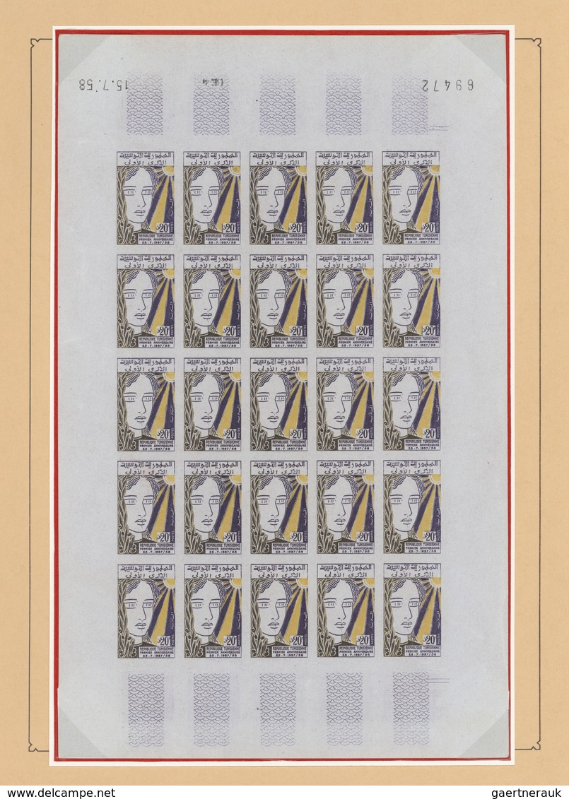 24288 Tunesien: 1957/1963, Extraordinary Mint Collection Of Apprx. 2.600 IMPERFORATE Stamps Within Large U - Tunisie (1956-...)