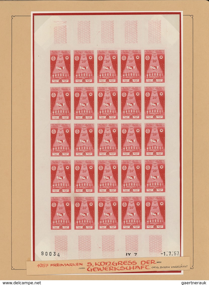 24288 Tunesien: 1957/1963, Extraordinary Mint Collection Of Apprx. 2.600 IMPERFORATE Stamps Within Large U - Tunisie (1956-...)