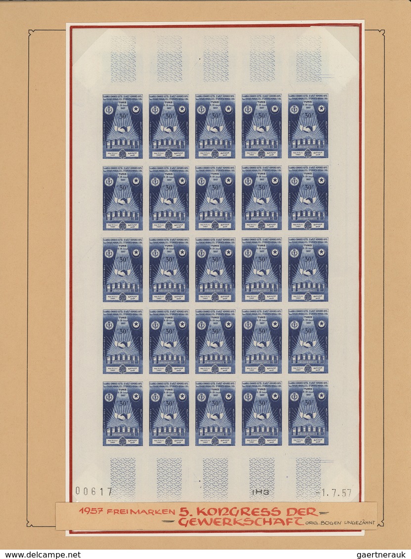 24288 Tunesien: 1957/1963, extraordinary mint collection of apprx. 2.600 IMPERFORATE stamps within large u