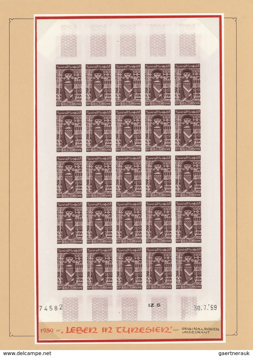 24288 Tunesien: 1957/1963, extraordinary mint collection of apprx. 2.600 IMPERFORATE stamps within large u