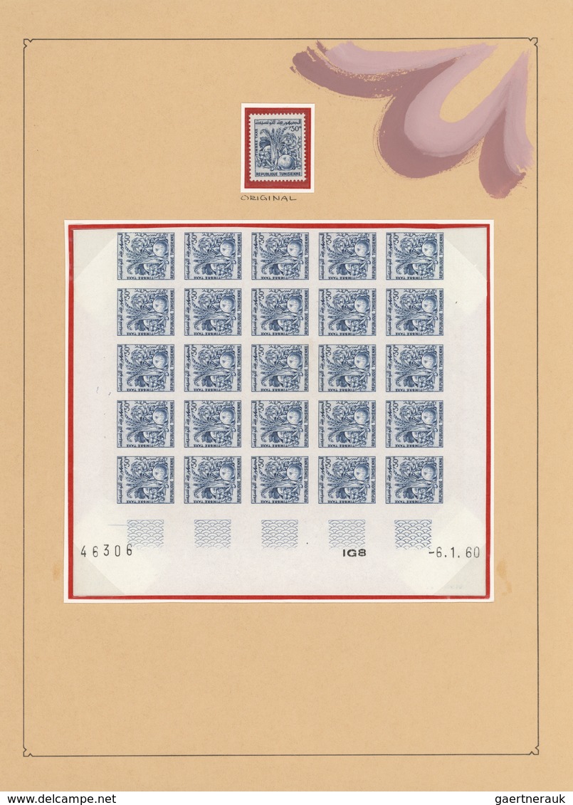 24288 Tunesien: 1957/1963, extraordinary mint collection of apprx. 2.600 IMPERFORATE stamps within large u