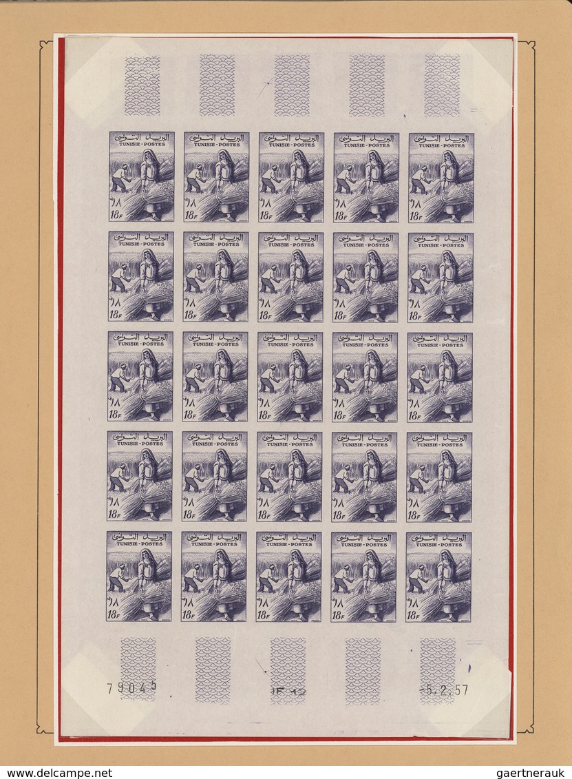 24288 Tunesien: 1957/1963, extraordinary mint collection of apprx. 2.600 IMPERFORATE stamps within large u