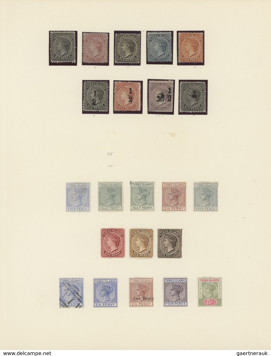 24291 Turks- Und Caicos-Inseln: 1867-1930, Collection On Three Album Leaves All Mint, Starting First Issue - Turks & Caicos (I. Turques Et Caïques)