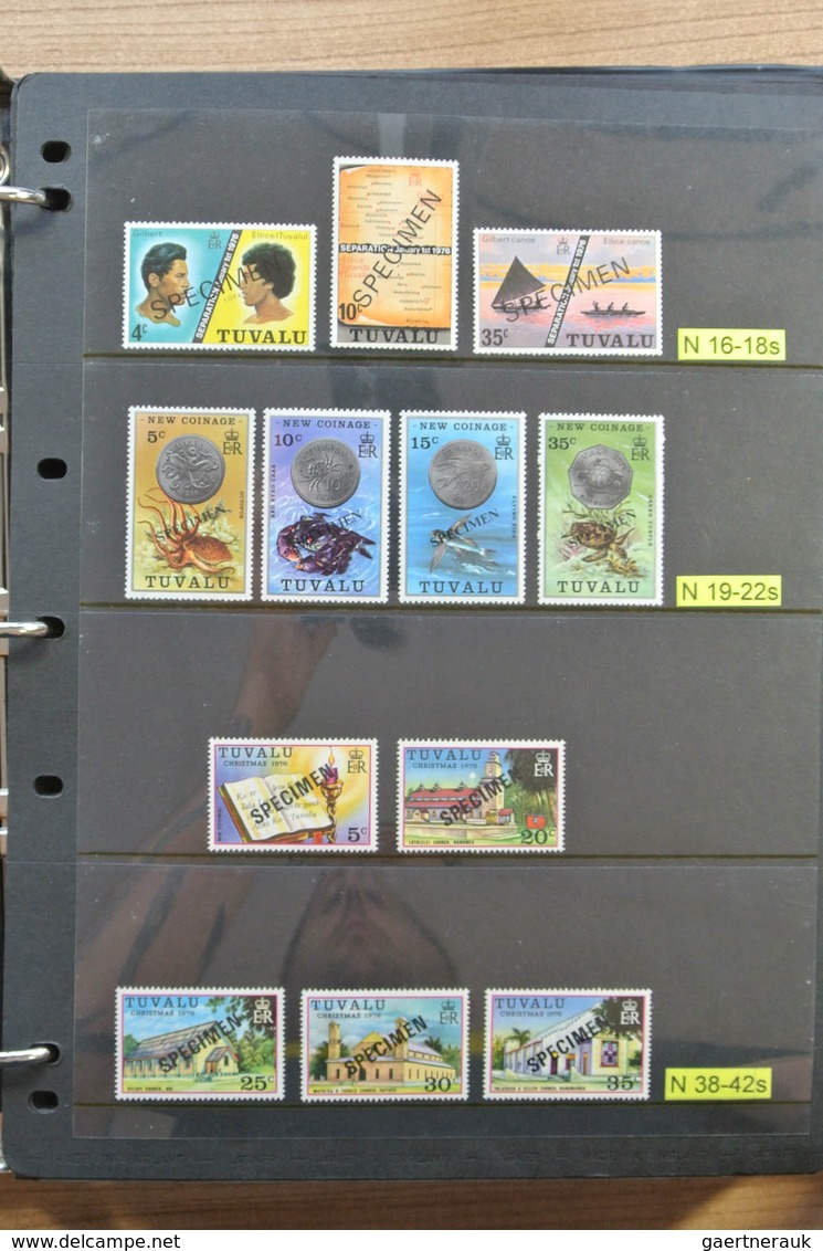 24292 Tuvalu: 1970-2006. Apparently complete, MNH collectie Tuvalu 1970-2006 with specimen overprints in 2