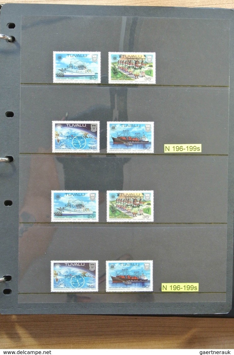 24292 Tuvalu: 1970-2006. Apparently complete, MNH collectie Tuvalu 1970-2006 with specimen overprints in 2