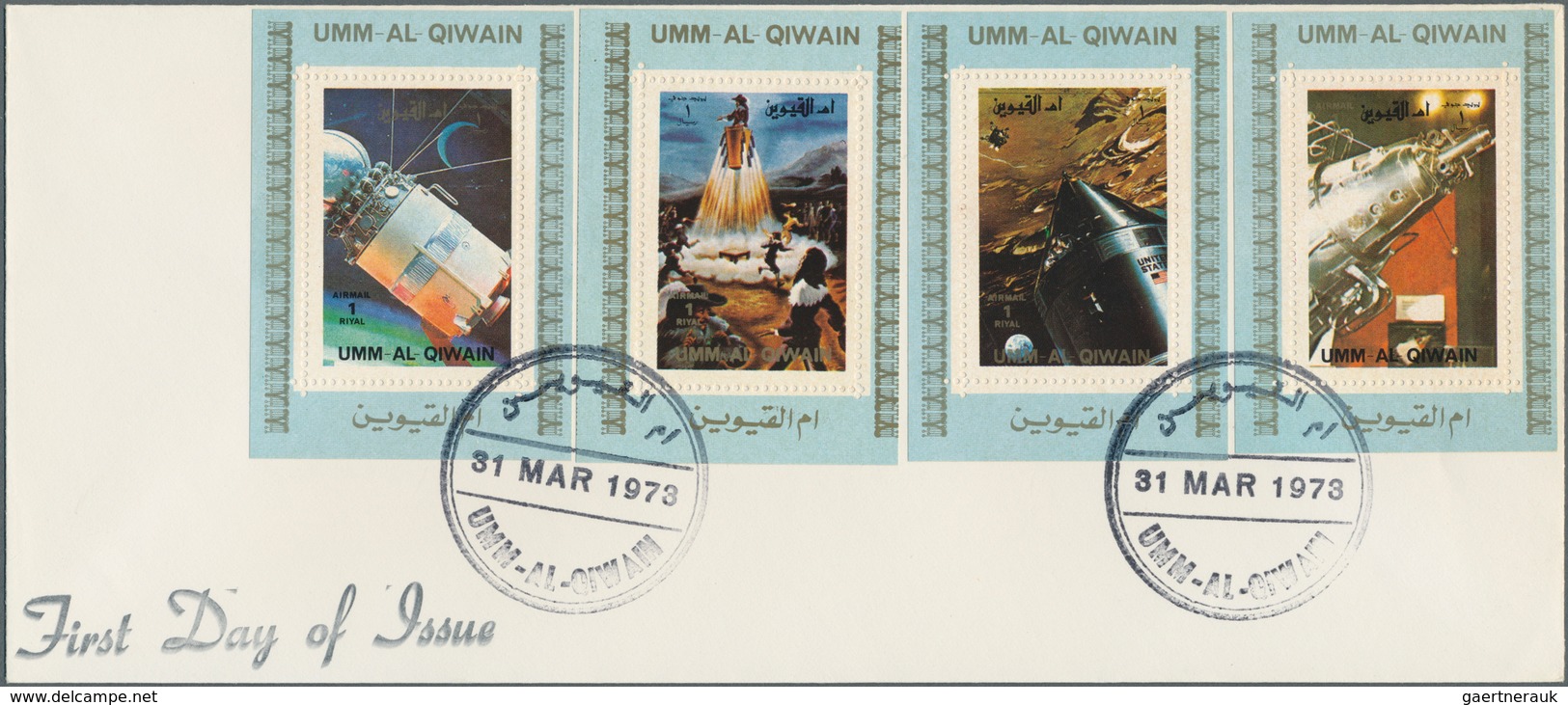 24303 Umm Al Qaiwain: 1969/1973, Space Issues, Assortment Of 22 Covers (mainly Unaddressed Envelopes) With - Umm Al-Qiwain