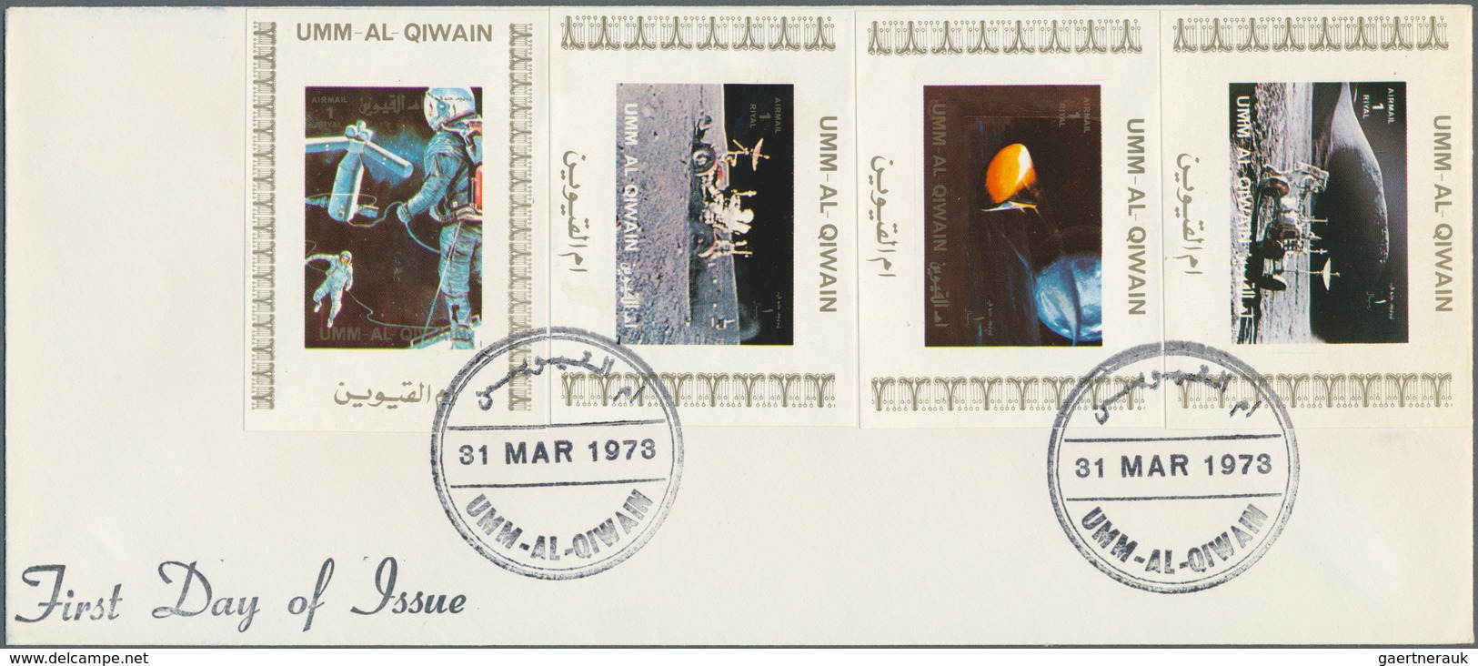 24303 Umm Al Qaiwain: 1969/1973, Space Issues, Assortment Of 22 Covers (mainly Unaddressed Envelopes) With - Umm Al-Qiwain