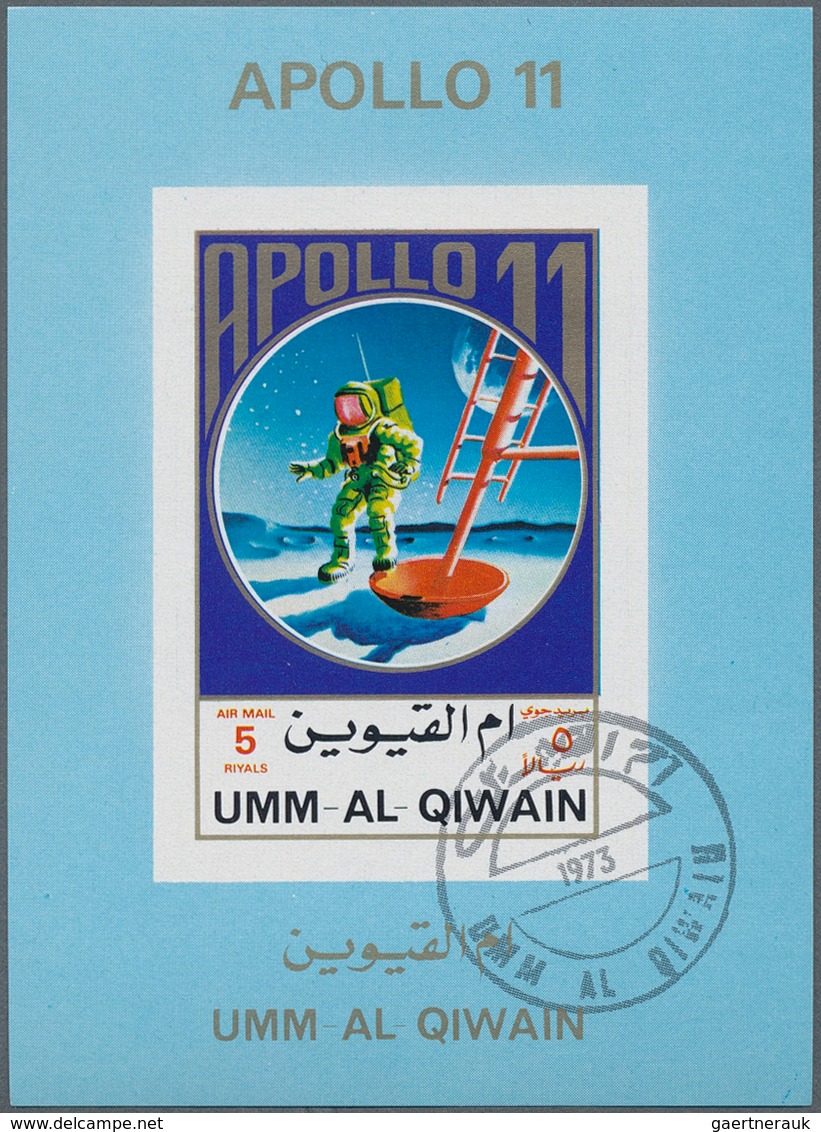 24309 Umm Al Qaiwain: 1972, APOLLO 11 To 17 Seven Different Imperforate Special Miniature Sheets In Differ - Umm Al-Qiwain