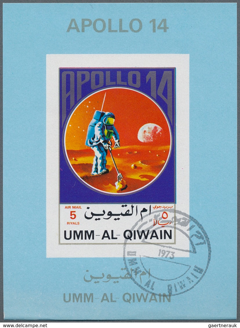 24309 Umm Al Qaiwain: 1972, APOLLO 11 To 17 Seven Different Imperforate Special Miniature Sheets In Differ - Umm Al-Qiwain