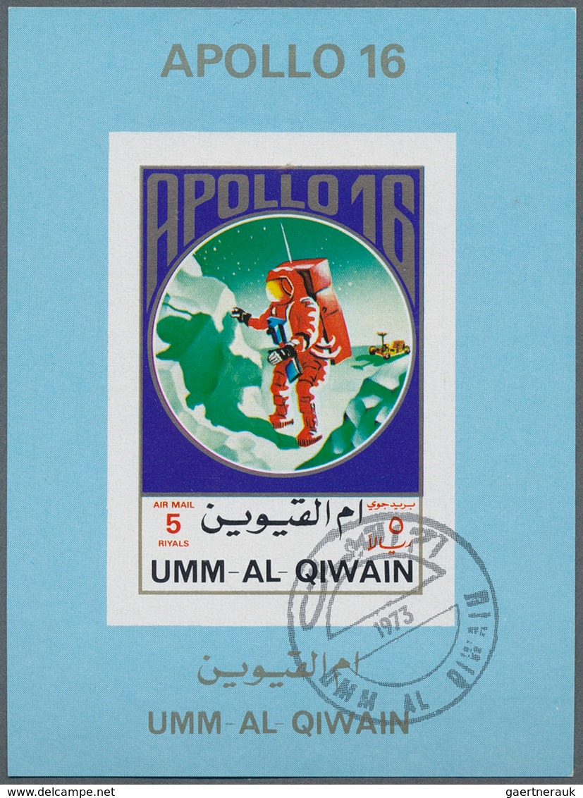 24309 Umm al Qaiwain: 1972, APOLLO 11 to 17 seven different imperforate special miniature sheets in differ