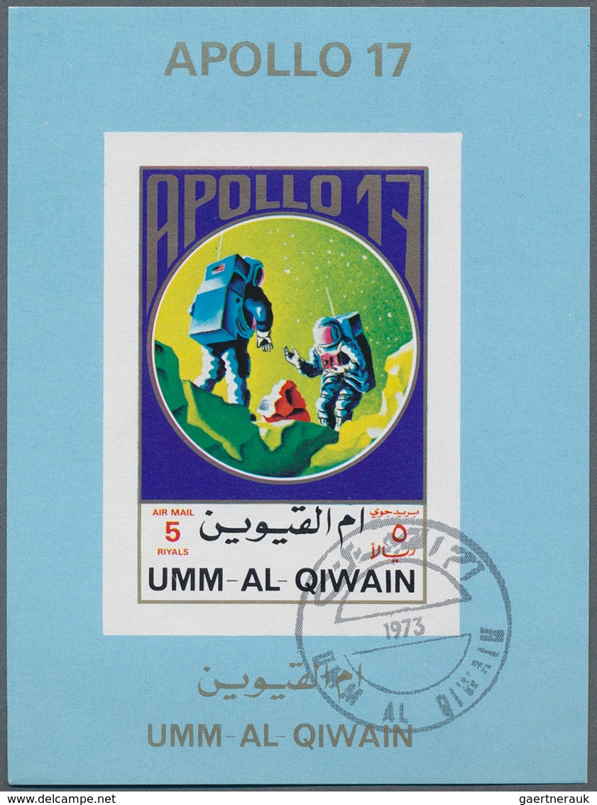 24309 Umm al Qaiwain: 1972, APOLLO 11 to 17 seven different imperforate special miniature sheets in differ