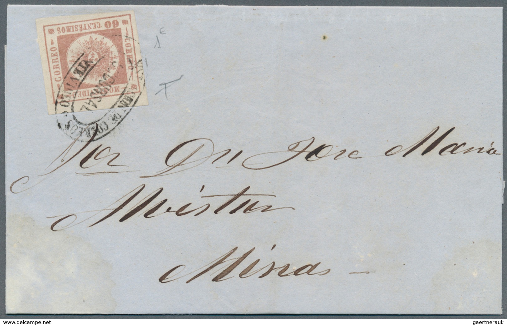 24312 Uruguay: 1859/1977, Nice Lot With 7 Letters, Starting With Two Letters With Suns From 1859 And 1861 - Uruguay