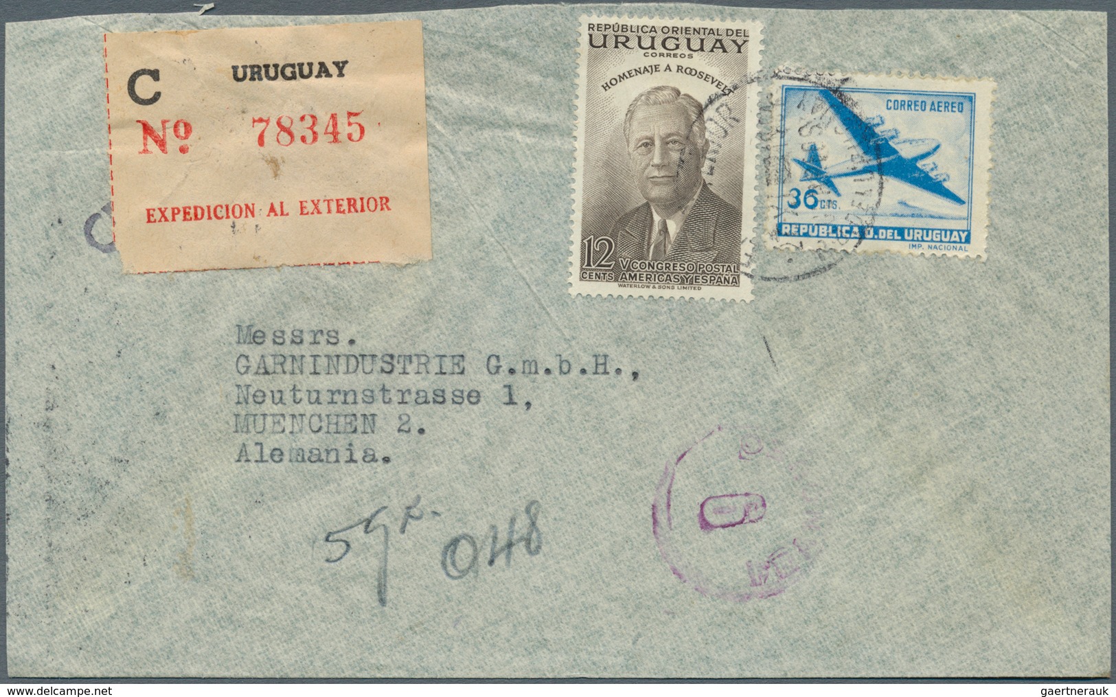 24313 Uruguay: 1900/1980 (ca.) With Focus On 1950s/1960s, Accumulation Of More Than 300 Covers, Mainly Com - Uruguay