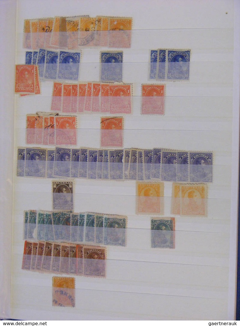 24320 Venezuela: 1859-1975. Stockbook with a stock MNH, mint hinged and used material of Venezuela 1859-19