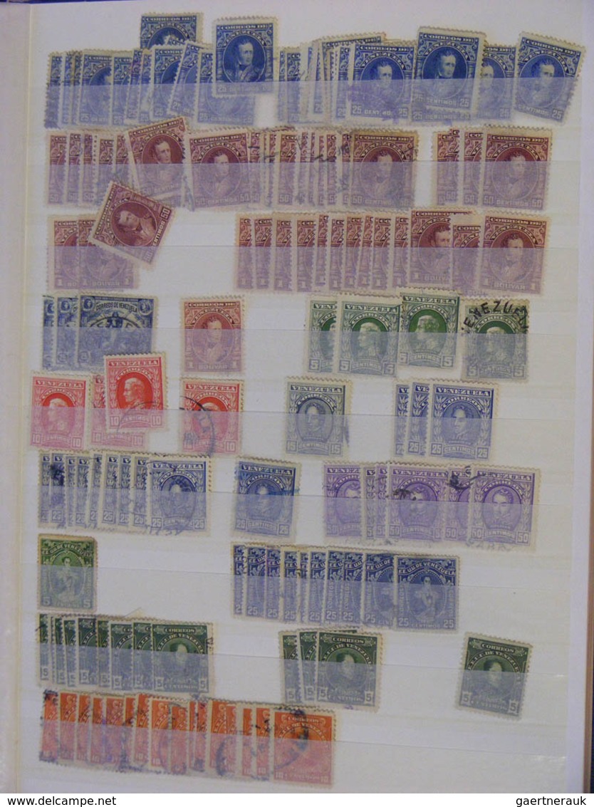 24320 Venezuela: 1859-1975. Stockbook with a stock MNH, mint hinged and used material of Venezuela 1859-19