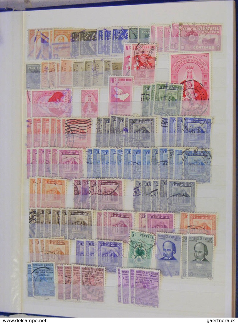 24320 Venezuela: 1859-1975. Stockbook with a stock MNH, mint hinged and used material of Venezuela 1859-19