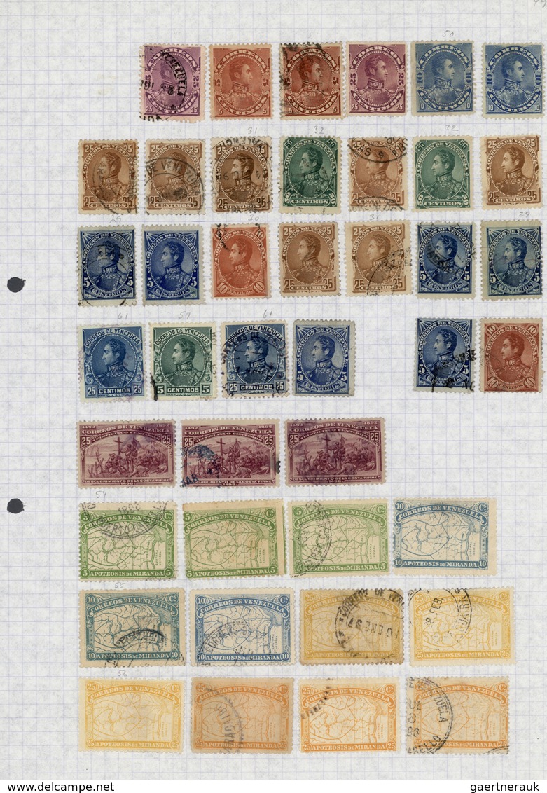 24326 Venezuela: 1860/1970 (ca.), used and mint collection/accumulation on leaves/stockpages, with plenty