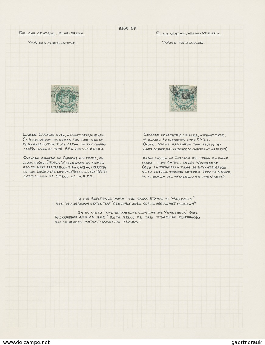 24328 Venezuela: 1866/1867, Specialised Collection Of The Coat Of Arms Issue (Michel Nos. 13/17, Scott Nos - Venezuela