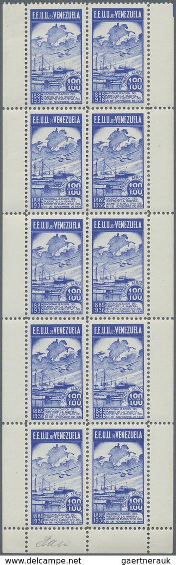 24333 Venezuela: 1937, Nationalisation Of La Guaria Harbour, Not Issued Set With Inscription "NACIONALIZAC - Venezuela