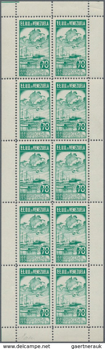 24333 Venezuela: 1937, Nationalisation Of La Guaria Harbour, Not Issued Set With Inscription "NACIONALIZAC - Venezuela