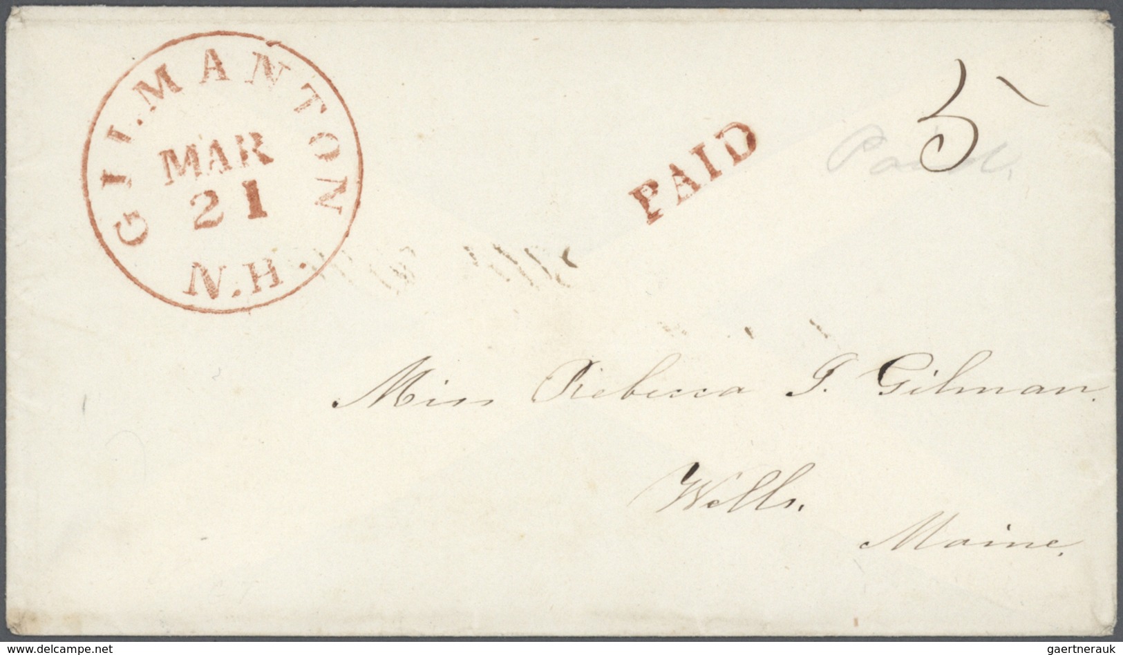 24350 Vereinigte Staaten Von Amerika: 1814-50, 41 Prefilatelic Folded Envelopes Showing Many Different Sma - Autres & Non Classés