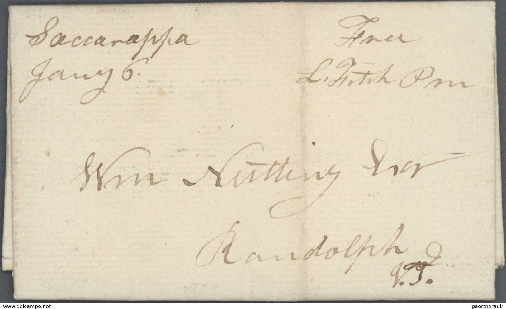 24350 Vereinigte Staaten Von Amerika: 1814-50, 41 Prefilatelic Folded Envelopes Showing Many Different Sma - Autres & Non Classés