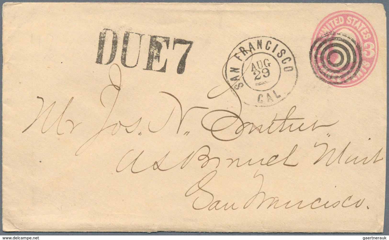 24357 Vereinigte Staaten Von Amerika: 1851/1880, Seven Folded Letters And One Stationery Envelope Sent Fro - Autres & Non Classés