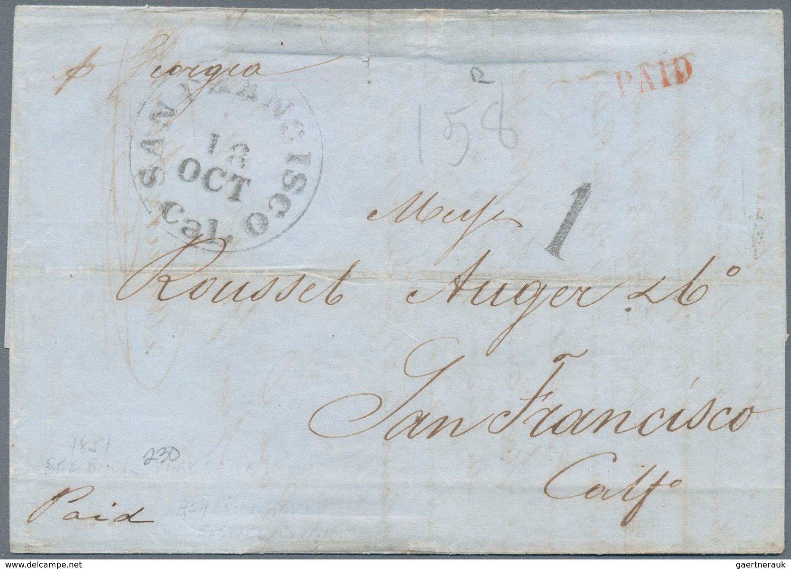 24357 Vereinigte Staaten von Amerika: 1851/1880, seven folded letters and one stationery envelope sent fro