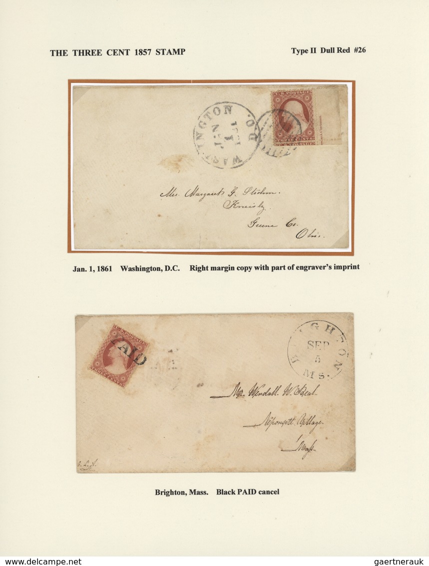 24361 Vereinigte Staaten Von Amerika: 1857: Collection Of More Than 130 Covers Etc. All Franked 'Washingto - Autres & Non Classés