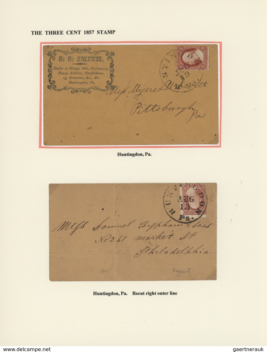 24361 Vereinigte Staaten Von Amerika: 1857: Collection Of More Than 130 Covers Etc. All Franked 'Washingto - Autres & Non Classés