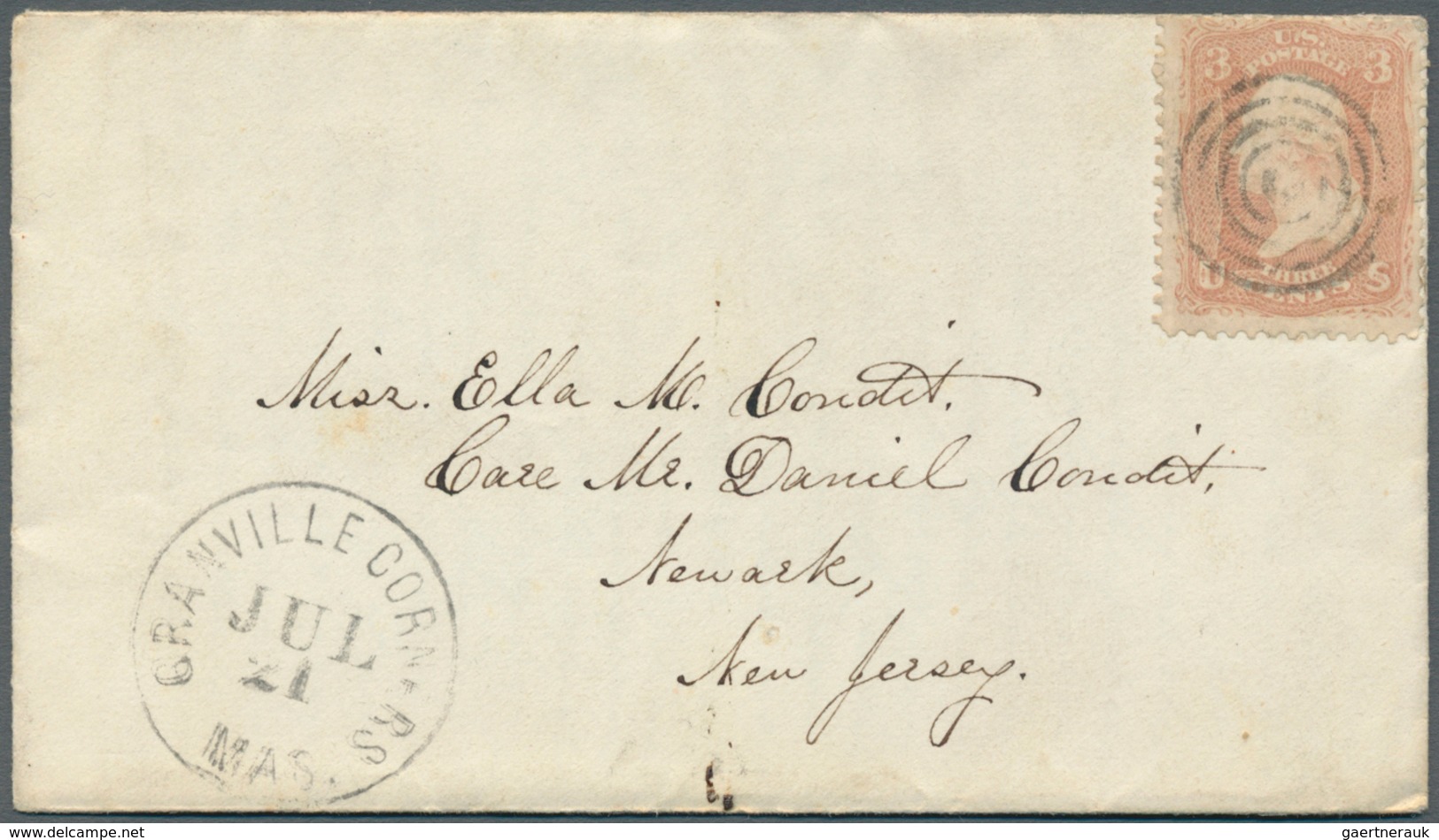 24368 Vereinigte Staaten Von Amerika: 1860's/1870's: Four Inland Covers Each Franked 3c. (rose Or Green, R - Autres & Non Classés