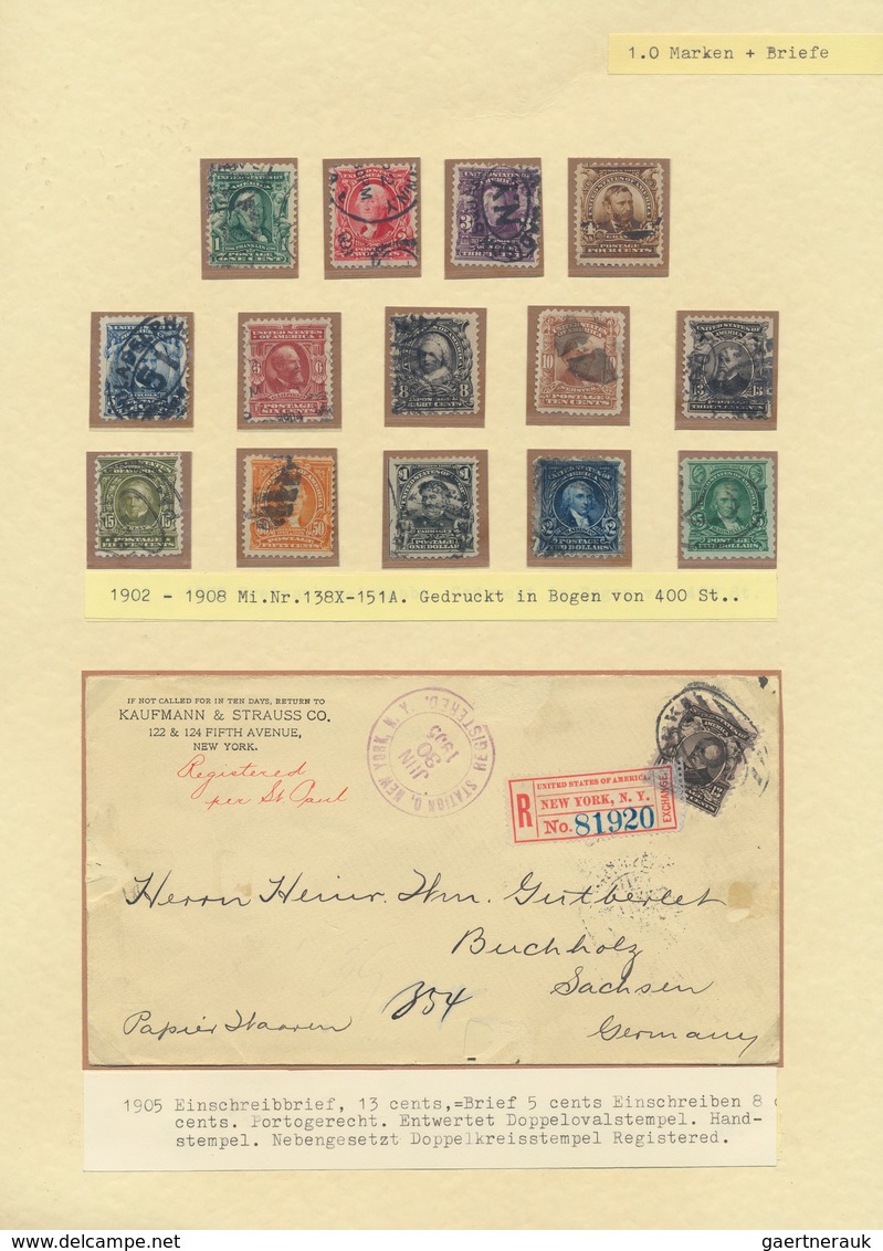 24388 Vereinigte Staaten Von Amerika: 1900/1935, Collection Of Apprx. 110 Covers/cards On Written Up Album - Autres & Non Classés