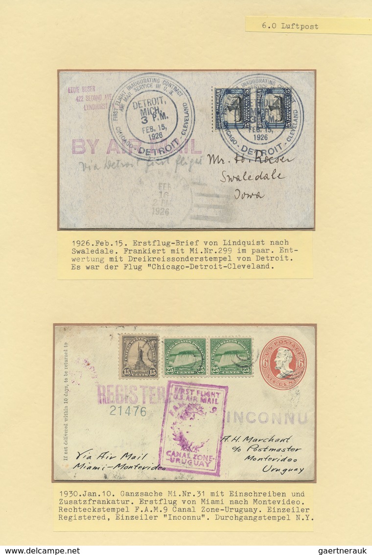 24388 Vereinigte Staaten Von Amerika: 1900/1935, Collection Of Apprx. 110 Covers/cards On Written Up Album - Autres & Non Classés