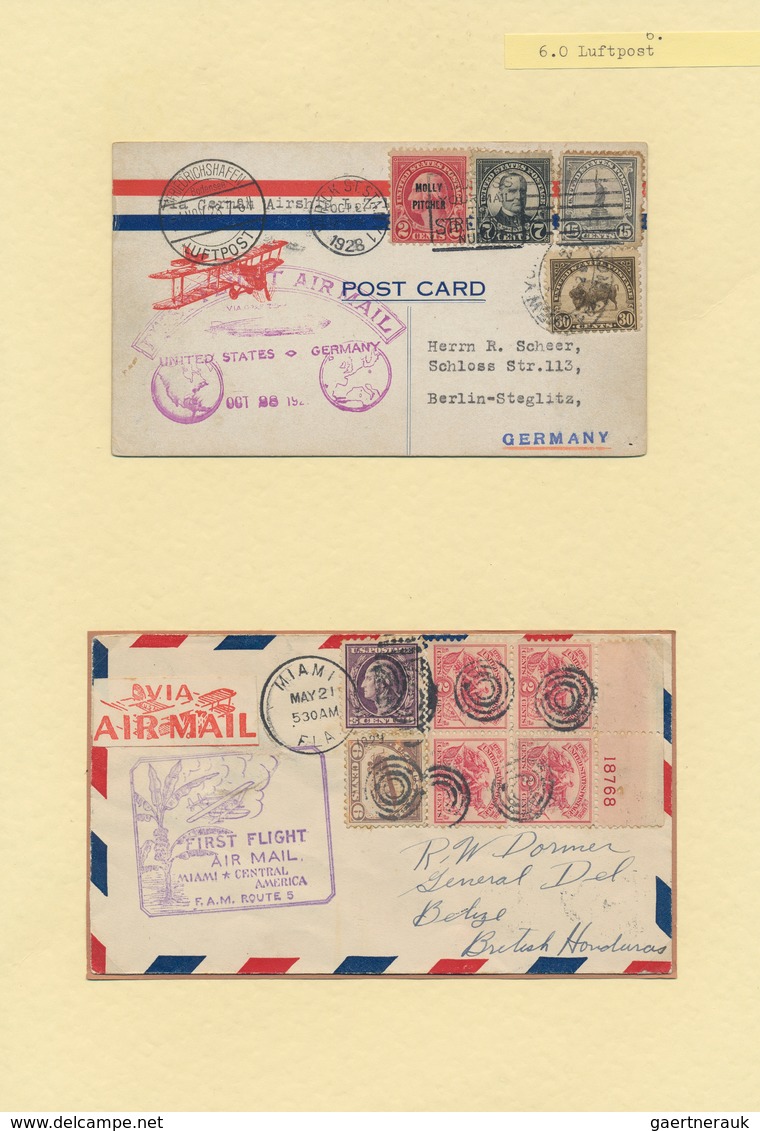 24388 Vereinigte Staaten Von Amerika: 1900/1935, Collection Of Apprx. 110 Covers/cards On Written Up Album - Andere & Zonder Classificatie