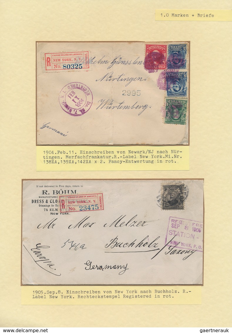 24388 Vereinigte Staaten von Amerika: 1900/1935, collection of apprx. 110 covers/cards on written up album