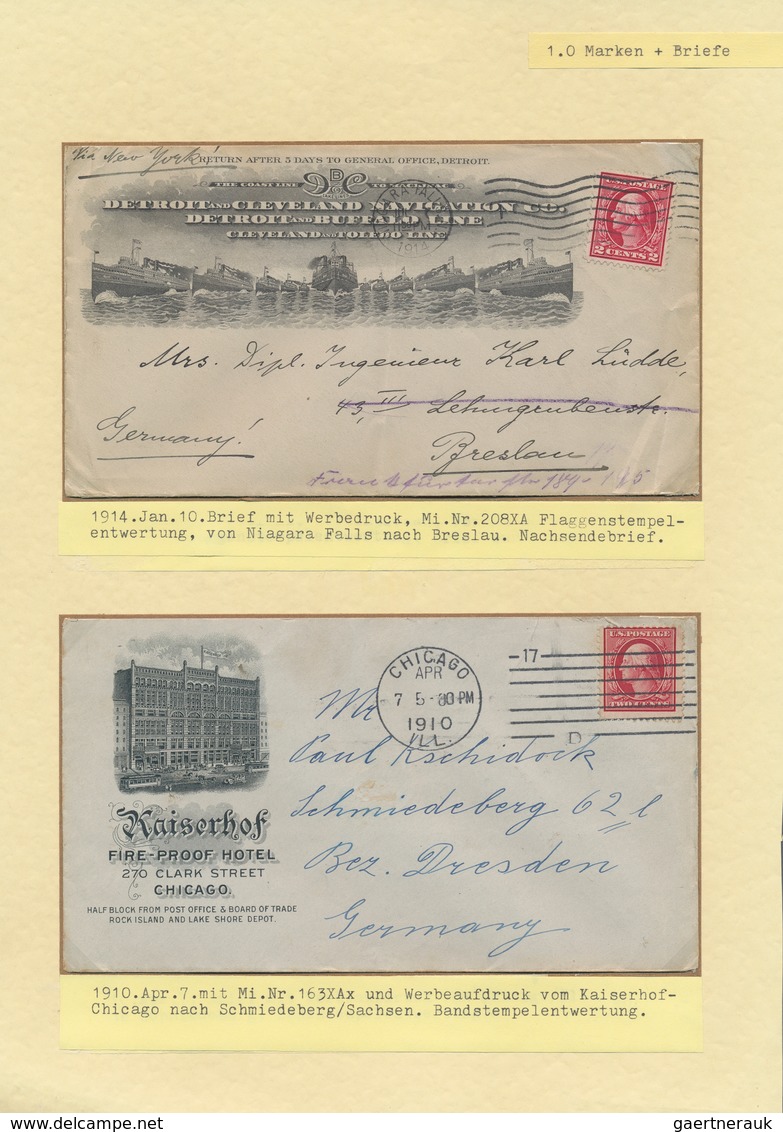 24388 Vereinigte Staaten von Amerika: 1900/1935, collection of apprx. 110 covers/cards on written up album
